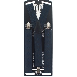 Підтяжки довгі темно-сині з візерунком у ромбік - краваткові 3,5Y