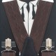 Підтяжки довгі коричневі з візерунком у ромбік - краваткові 3,5Y