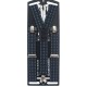 Підтяжки сірі з чорним - текстурні у ромбик - краваткові 3,5Y - 09008