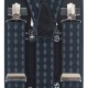 Підтяжки сірі з чорним - текстурні у ромбик - краваткові 3,5Y - 09008