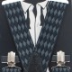 Підтяжки сірі з чорним - текстурні у ромбик - краваткові 3,5Y