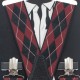 Підтяжки червоні з візерунком у ромбик - краваткові 3,5Y