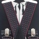 Підтяжки з червоною окантовкою у ромбик - краваткові 3,5Y