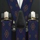 Підтяжки чоловічі краваткові темно-сині з візерунком 3.5 см Y