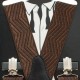 Підтяжки довгі коричневі з візерунком у ромбик - краваткові 3,5Y 09032