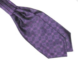 Шейный платок Аскот фиолетовый с узором