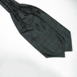 Шовковий платок Аскот чорний однотонний з узором
