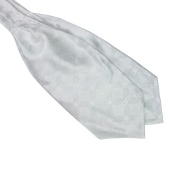 Шейный платок Аскот белый с узором однотонный