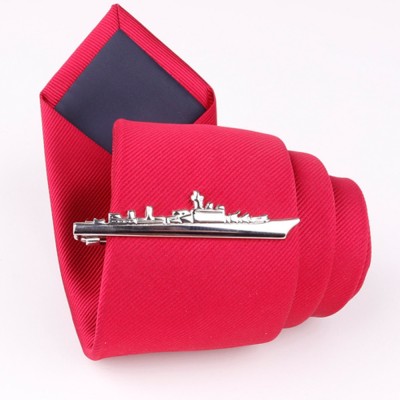 Затискач для краватки - Парохід - сріблястий