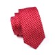 Подарочный галстук красный с белым узором 09041