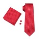 Подарочный галстук красный с белым узором 09041
