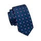 Подарочный галстук синий в узор с ромбиком-сдержанный