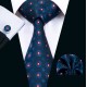Подарочный галстук синий в узор с ромбиком-сдержанный