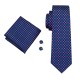 Подарочный галстук синий в красный горошек в наборе