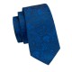Краватка на подарунок темно-синій узор з запонками та хусткою