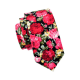 Краватка на весілля в наборі з хусткою та запонками у червоний квіток