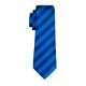 Краватка синій шовковий жаккард з хусткою та запонками у смужку