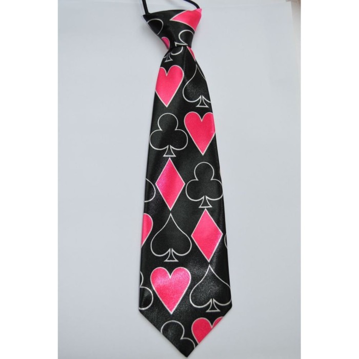 Краватка з картковими мастями рожева