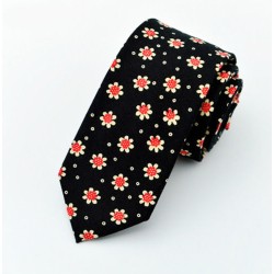 Краватка вузька бавовняна в квіточку 09111