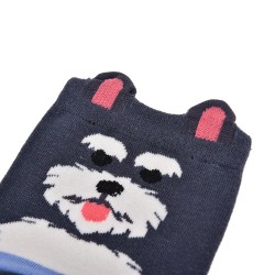 Шкарпетки з вушками сірі Цвергшнауцер 09119