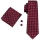 Подарочный галстук черный красный с красным узором 09065