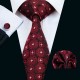 Подарочный галстук черный красный с красным узором 09065