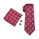 Подарочный галстук красный с белым узором 09064