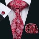 Подарочный галстук красный с белым узором 09064
