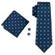 Подарочный галстук синий с узором в наборе 09066