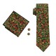 Подарочный галстук зеленый в восточный цветочный узор 09069