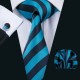 Подарочный галстук темно-бирюзовый в полоску