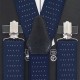 Підтяжки довгі чоловічі краваткові темно-сині в білу точку 3,5 см Y