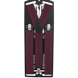 Підтяжки довгі чоловічі краваткові вишневі 3,5 см Y