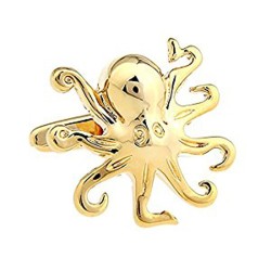 Запонки золотистые Осьминожки - Octopus