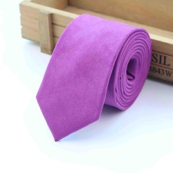 Краватка вузька фуксія замшева тканина