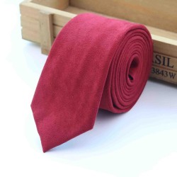 Краватка вузька червона замшева тканина