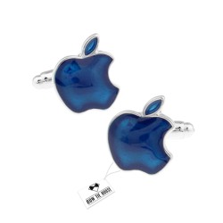 Запонки синие Apple