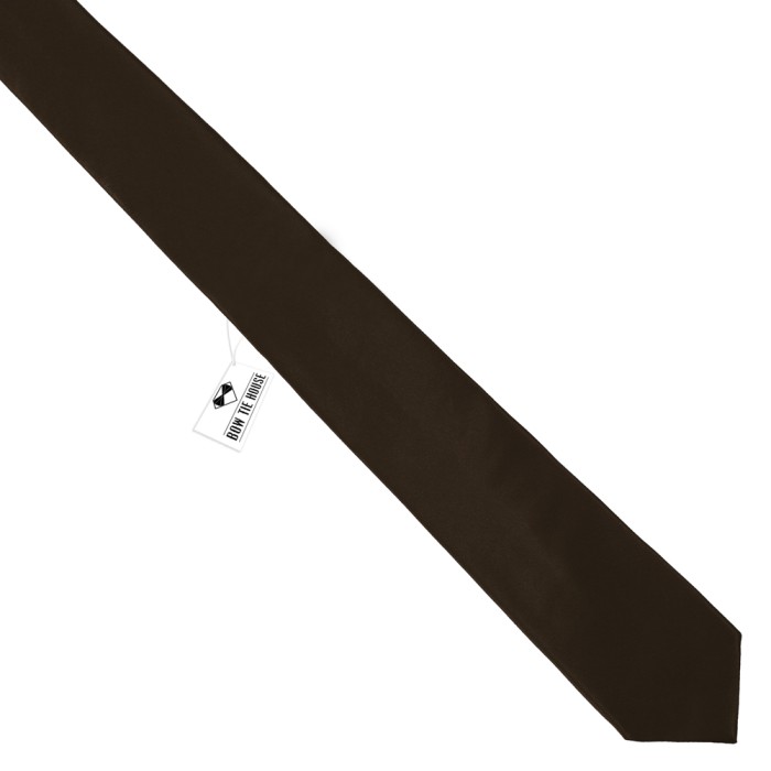 Краватка вузька темно-коричнева атласна
