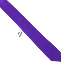Галстук узкий фиолетовый матовый