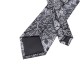 Подарочный галстук серый с черным в цветах