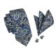 Подарочный галстук темно-синий в турецких огурцах