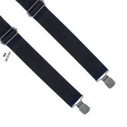 Подтяжки кожаные черные широкие на регуляторах застежки никель 3.5 см