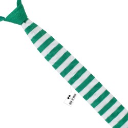 Краватка трикотажний зелений у смужку