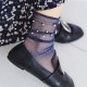 Носки сеточка с бусинками - темно-синие