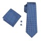 Подарочный галстук синий в серебристый квадратики