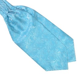 Шейный платок бирюзовый в турецких огурцах