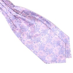Шейный платок сиреневый с розовым в турецких огурцах