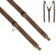 Підтяжки коричневі з італійської текстурної шкіри - регулятори антик