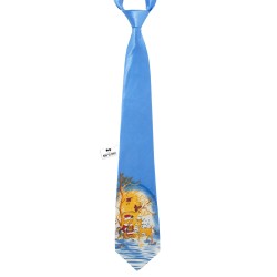 Краватка блакитна новорічна з оленятком