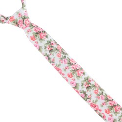 Краватка рожева в квітку 6 см